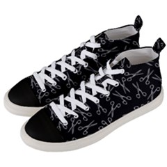 Scissors Pattern Men s Mid-top Canvas Sneakers