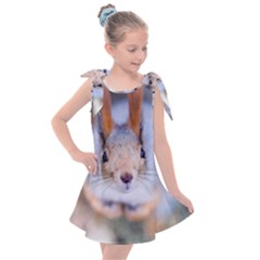 Squirrel Looks At You Kids  Tie Up Tunic Dress by FunnyCow