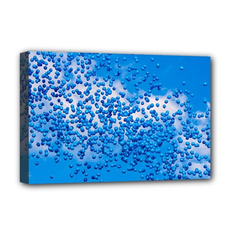 Blue Balloons In The Sky Deluxe Canvas 18  X 12   by FunnyCow