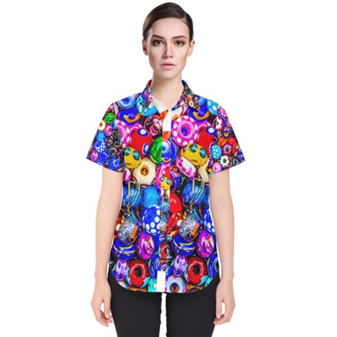 Colorful Beads Women s Short Sleeve Shirt by FunnyCow