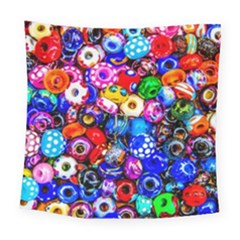 Colorful Beads Square Tapestry (large) by FunnyCow