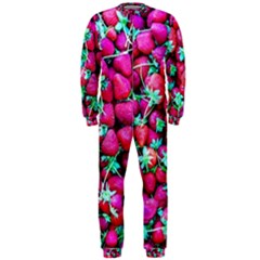 Pile Of Red Strawberries Onepiece Jumpsuit (men)  by FunnyCow