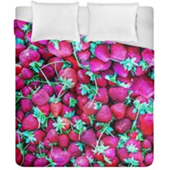 Pile Of Red Strawberries Duvet Cover Double Side (california King Size) by FunnyCow