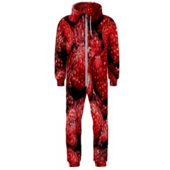 Red Raspberries Hooded Jumpsuit (men)  by FunnyCow