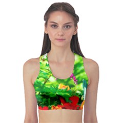 Bleeding Heart Flowers In Spring Sports Bra by FunnyCow