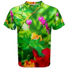 Bleeding Heart Flowers In Spring Men s Cotton Tee by FunnyCow