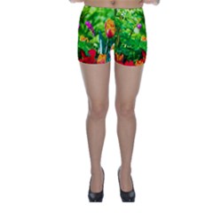 Bleeding Heart Flowers In Spring Skinny Shorts