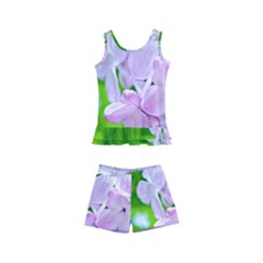 Elegant Pink Lilacs In Spring Kid s Boyleg Swimsuit by FunnyCow