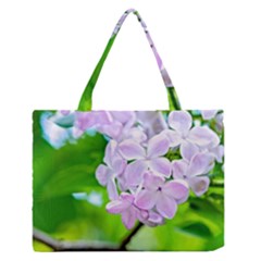 Elegant Pink Lilacs In Spring Zipper Medium Tote Bag by FunnyCow