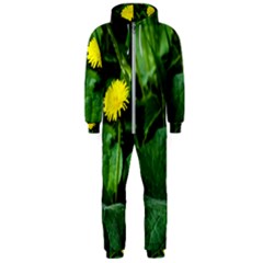 Yellow Dandelion Flowers In Spring Hooded Jumpsuit (men)  by FunnyCow