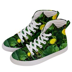 Yellow Dandelion Flowers In Spring Men s Hi-top Skate Sneakers by FunnyCow