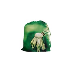 Dandelion Flower Green Chief Drawstring Pouches (xs)  by FunnyCow