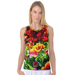 Colorful Tulips On A Sunny Day Women s Basketball Tank Top by FunnyCow