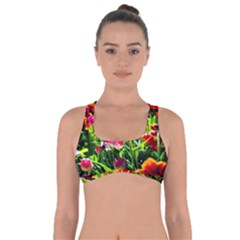 Colorful Tulips On A Sunny Day Got No Strings Sports Bra by FunnyCow