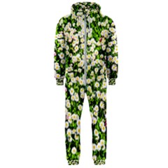 Green Field Of White Daisy Flowers Hooded Jumpsuit (men)  by FunnyCow