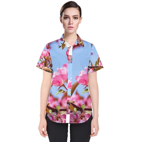 Crab Apple Blossoms Women s Short Sleeve Shirt by FunnyCow