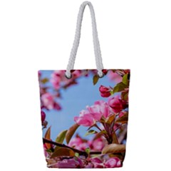 Crab Apple Blossoms Full Print Rope Handle Tote (small) by FunnyCow