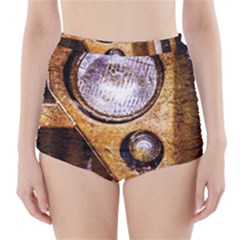 Vintage Off Roader Car Headlight High-waisted Bikini Bottoms by FunnyCow