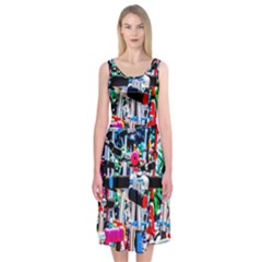 Time To Choose A Scooter Midi Sleeveless Dress by FunnyCow