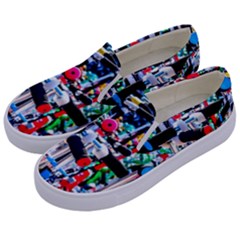 Time To Choose A Scooter Kids  Canvas Slip Ons by FunnyCow