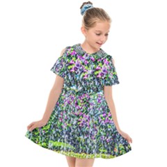 Lilacs Of The First Water Kids  Short Sleeve Shirt Dress by FunnyCow