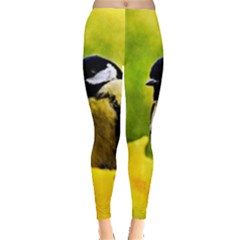 Tomtit Bird Dressed To The Season Leggings  by FunnyCow