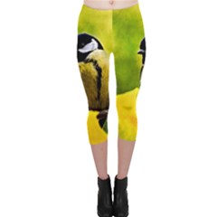 Tomtit Bird Dressed To The Season Capri Leggings  by FunnyCow