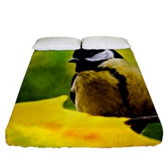 Tomtit Bird Dressed To The Season Fitted Sheet (queen Size) by FunnyCow