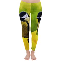 Tomtit Bird Dressed To The Season Classic Winter Leggings by FunnyCow