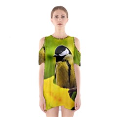 Tomtit Bird Dressed To The Season Shoulder Cutout One Piece by FunnyCow