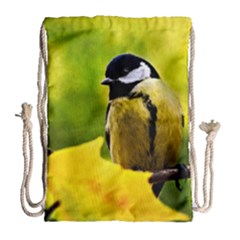 Tomtit Bird Dressed To The Season Drawstring Bag (large) by FunnyCow