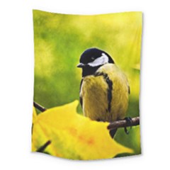 Tomtit Bird Dressed To The Season Medium Tapestry by FunnyCow