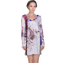 Abstract Art Of Grunge Wood Long Sleeve Nightdress by FunnyCow