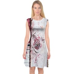 Abstract Art Of Grunge Wood Capsleeve Midi Dress by FunnyCow