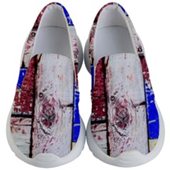 Abstract Art Of Grunge Wood Kid s Lightweight Slip Ons by FunnyCow