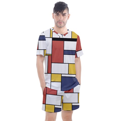 Neoplasticism Style Art Men s Mesh Tee And Shorts Set by FunnyCow