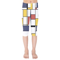 De Stijl Abstract Art Kids  Capri Leggings  by FunnyCow