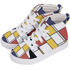 De Stijl Abstract Art Kid s Hi-top Skate Sneakers by FunnyCow