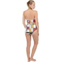 De Stijl Abstract Art Scallop Top Cut Out Swimsuit View2