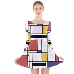 Abstract Art Of Avant Garde Long Sleeve Velvet Skater Dress by FunnyCow