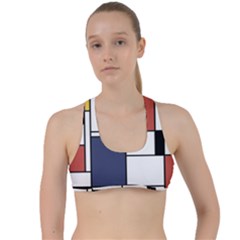 Neoplasticism Abstract Art Criss Cross Racerback Sports Bra by FunnyCow