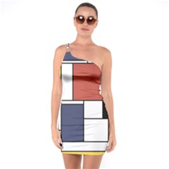 Neoplasticism Abstract Art One Soulder Bodycon Dress by FunnyCow