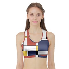 Abstract Art Of De Stijl Sports Bra With Border by FunnyCow