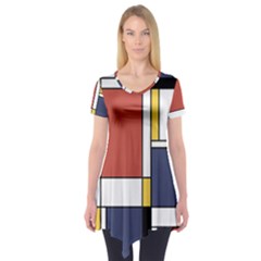 Abstract Art Of De Stijl Short Sleeve Tunic  by FunnyCow