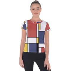 Abstract Art Of De Stijl Short Sleeve Sports Top  by FunnyCow