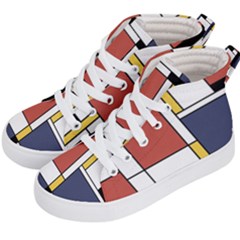 Abstract Art Of De Stijl Kid s Hi-top Skate Sneakers by FunnyCow