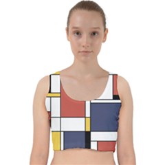 Abstract Art Of De Stijl Velvet Racer Back Crop Top by FunnyCow