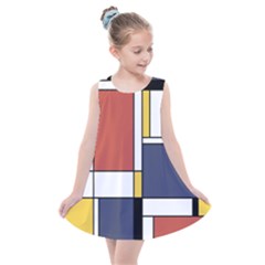 Abstract Art Of De Stijl Kids  Summer Dress by FunnyCow