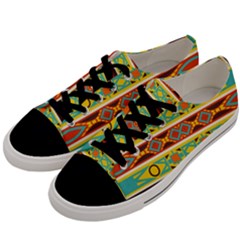 Ovals Rhombus And Squares                                    Men s Low Top Canvas Sneakers by LalyLauraFLM