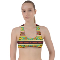 Ovals Rhombus And Squares                                         Criss Cross Racerback Sports Bra by LalyLauraFLM